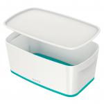 Leitz MyBox Small with lid; Storage Box 5 litre; W 318 x H 128 x D 191 mm. Ice blue