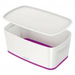 Leitz MyBox Small with lid; Storage Box 5 litre; W 318 x H 128 x D 191 mm. Purple