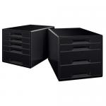 Leitz CUBE 4 drawer unit (2 big and 2 small). A4 Maxi. Black