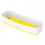 Leitz MyBox WOW Organiser Tray Long; Storage. W 307 x H 55 x D 105 mm. White/yellow.