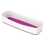 Leitz MyBox WOW Organiser Tray Long; Storage. W 307 x H 55 x D 105 mm. White/purple