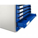 Leitz Desktop Form Set 10 Drawer A4 Grey with Blue Drawers