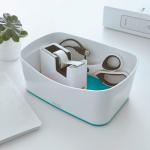 Leitz WOW Tape Dispenser. Incl. tape. For convenient one-hand operation. White/ice blue - Outer carton of 4