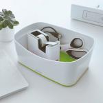 Leitz WOW Tape Dispenser. Incl. tape. For convenient one-hand operation. White/green - Outer carton of 4