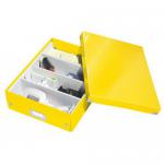 Leitz WOW Click & Store Medium Organiser Box. Yellow.