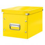 Leitz WOW Click & Store Cube Medium Storage Box, Yellow.