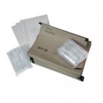 Rexel 330 Lateral Hanging Files with Tabs and Inserts; 15mm V-base; 100% Recycled Manilla; Green; Multifile ; Pack of 50