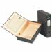 In the picture, there are five ACCO Brands Box Files Rexel Classic Box Files, each with a 70mm spine and a black and green cloud design. The files feature a press button closure and are made for foolscap sized documents.
