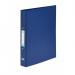 The photo shows 10 blue Elba PVC ring binders from Hamelin, each with 2 O-rings and a size of 25mm, designed to hold A4 sized papers. The binders are neatly arranged in a pack and are ready to be used for organizing and storing documents.