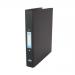 The photograph shows a pack of 10 Hamelin Ring Binders, each with a PVC cover and 2 O-rings, in sleek black. The ring size is 25mm, suitable for A4 sized documents. Perfect for organizing and storing important papers.