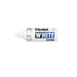 Cheap Stationery Supply of Pentel White Permanent Marker Valve-controlled Bullet Tip 6.6mm Tip 3.3mm Line White X100W Pack of 12 016441 Office Statationery