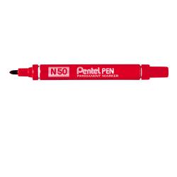Cheap Stationery Supply of Pentel N50 Permanent Marker Bullet 4.3mm Tip 2.2mm Line Red N50-B Pack of 12 016514 Office Statationery