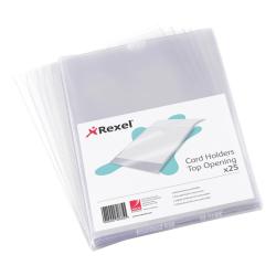 Cheap Stationery Supply of Rexel Clear Card Holder Nyrex Open on Short Edge 203x127mm 12050 Pack of 25 022152 Office Statationery