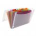 The Elba Expanding Files Oxford Expanding File features a sleek and professional design, perfect for keeping all your documents organized. The file is made of durable polypropylene material and comes in a vibrant clear color. It includes 13 pockets to easily store and access important papers. The velcro fastening ensures everything stays secure and in place. Accommodating A4 sized papers, this expanding file is both practical and stylish.