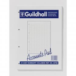 Cheap Stationery Supply of Guildhall Account Pad 8 Cash Column and Summary Punched 4 holes 60 Sheets A4 GP8SZ 081120 Office Statationery