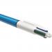 Bic 4-Colour Pro Ball Pen Medium 1.0mm Tip 0.32mm Line Blue Black Red Green Ref 902129 [Pack 12]