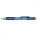The photo features a pack of 12 5 star ballpoint pens, with a 1.0mm tip and 0.5mm line. The pens come in black, blue, red, and green colors and are neatly arranged in a row. The pens have a sleek and professional design, with a comfortable grip and smooth writing capabilities. The packaging is clean and simple, making it easy to identify the colors and quantity of pens. The photo showcases the high quality and versatility of these 5 star office 4-color ball pens.