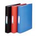 The pictured Elba Ring Binder features a 2 O-ring design and measures 25mm in size. It is made of sturdy paper on board material, and comes in an assorted pack of 10. The binder is designed to fit A4 Plus sized documents and has a striking, colorful appearance.