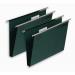 The photo shows a set of 50 green suspension files manufactured by Elba. Each file is 30mm wide and made from strong 240gsm manilla material. The files have a verticfile design with a wide base, allowing for easy organization and storage of documents. The suspension system allows the files to hang at a convenient height, making it easy to access and retrieve papers. The files are labeled with the Elba logo and have a sleek and professional appearance. They are ideal for office or personal use, providing a practical and organized solution for managing important papers.