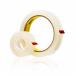 This photo features a roll of 3M Sticky Tapes Scotch Crystal Tape, measuring 19mmx33m. The clear tape has a glossy finish and is covered in small, evenly spaced lines. The roll is sitting on a white background, with the brand name and product details visible in small print.