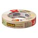 The photo shows a roll of Scotch Greener Masking Tape, measuring 24mm by 50m. The tape is made from sustainable materials and has a crisp, bright white color. The Scotch logo and product name are visible on the packaging. The tape appears to be strong and easy to tear, perfect for a variety of household tasks.