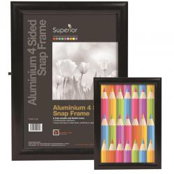 Cheap Stationery Supply of Snap Frame with Mounting Kit Aluminium with Anti-glare PVC Front-loading A4 297x210mm Black Office Statationery