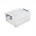 Strata Smart Box Clip-On Folding Lid Opens Front or Side 20 Litre Clear Ref HW695