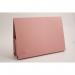 This image features a vibrant pink Exacompta Legal Guildhall Legal Wallet. The wallet has two pockets and is made of strong 315gsm manilla material. It is designed to fit foolscap size papers and comes in a pack of 25.