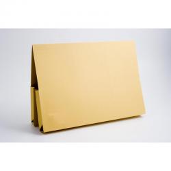Cheap Stationery Supply of Guildhall Legal Wallet Double Pocket Manilla 315gsm 2x35mm Foolscap Yellow 214-YLWZ Pack of 25 114030 Office Statationery