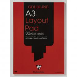 Cheap Stationery Supply of Goldline Layout Pad 50gsm Acid-free Paper 80 Sheets A3 White GPL1A3Z Pack of 5 Office Statationery