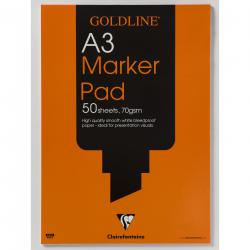 Cheap Stationery Supply of Goldline Bleedproof Marker Pad 70gsm Acid-free Paper 50 Sheets A3 White GPB1A3Z Pack of 5 Office Statationery