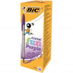 Cheap Stationery Supply of Bic Cristal Fun Ball Pen Large 1.6mm Tip 0.42mm Line Purple 929055 Pack of 20 Office Statationery