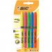 Bic Brite Liner Grip Highlighter Pen Chisel Tip 1.6-3.3mm Line Assorted Ref 824758 [Pack 5]