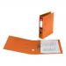 This picture features a stack of 5 Star Lever Arch Files, specifically the 5 Star Office Premium Polypropylene Lever Arch Files in A4 size. Each file is a vibrant shade of orange and comes in a pack of 10. The files have a professional appearance with a sleek, glossy finish. The lever arch mechanism is easily visible, providing convenient access to the contents of the file. The top of the stack shows five files with their spines clearly labeled for easy organization. The files are sturdy and durable, perfect for storing important documents.