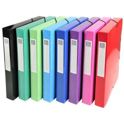 Cheap Stationery Supply of Iderama Elastic Filing Box 40mm Spine A4 Assorted 59929E Pack of 8 143820 Office Statationery