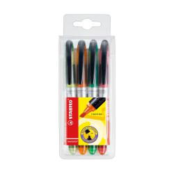 Cheap Stationery Supply of Stabilo Boss Navigator Highlighters Chisel Tip 1-4mm Line Wallet Assorted 545/4 Pack of 4 146678 Office Statationery
