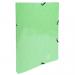 This picture shows a vibrant green Exacompta ring binder from the Iderama collection. It has two sturdy rings and a 15 mm spine, perfect for organizing A4 papers. The pressboard material gives it a professional look.