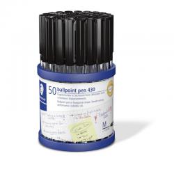 Cheap Stationery Supply of Staedtler Stick 430 Ball Pen Medium 1.0 mm Tip 0.35mm Line Black 430M9CP50TH Pack of 50 156160 Office Statationery