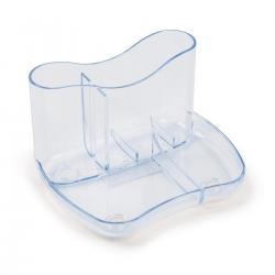 Cheap Stationery Supply of Glass Clear Desk Organiser 4 Compartments 93mm High Glass Clear 156479 Office Statationery