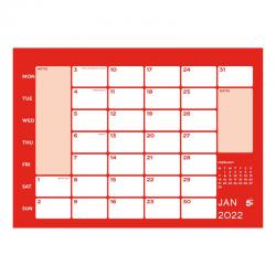 Cheap Stationery Supply of 5 Star Office 2022 Wall Calendar Month to View Wirebound 135gsm Paper 249x231mm White/Red 156709 Office Statationery