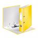 The photo shows a colorful set of 10 ACCO Brands Lever Arch Files, specifically the Leitz WOW Lever Arch File in Yellow. Each file has a 80mm spine, able to hold up to 600 sheets of A4 paper. The vibrant colors are sure to add a pop of brightness to any office space. The files are neatly stacked on top of each other, ready to be used for organizing important documents.