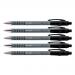 The image shows a pack of five sleek and professional-looking Paper Mate Flexgrip Ultra Retractable Ballpoint Pens. Each pen has a medium point with a 1.0mm tip, perfect for precise writing. The pens are a sleek black color and feature the Paper Mate logo. The retractable design allows for convenient use, while the Flexgrip technology ensures a comfortable writing experience. These pens are great for any writing task, whether at home, school, or the office.