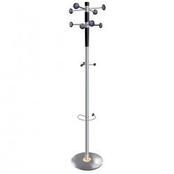 Cheap Stationery Supply of 5 Star Facilities Decorative Coat Stand with Umbrella Holder 8 Pegs 3 Hooks Base 380mm Height 1840mm Grey 162361 Office Statationery