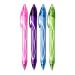 The image shows a pack of 12 Bic Gel Rollerball Pens, with quick-dry gel ink and a 0.7mm tip. The pens come in assorted colors and have the BIC Gelocity logo printed on the barrels. The pens are neatly arranged in the packaging, ready for use.