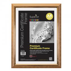 Cheap Stationery Supply of 5 Star Facilities Snap De Luxe Certificate Frame Holds Standard A4 Certificates W210xD25xH297mm Gold 163584 Office Statationery