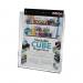 The photograph shows a sleek, modern wall display unit with connected literature holders. The clear A4 holders are easily mountable on the wall for easy accessibility.