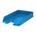 The image shows a stack of blue Rexel letter trays made of PP material, each measuring 254x350x61mm. The trays are sturdy and rectangular, designed to hold A4 sized documents. The sleek design of the trays makes them perfect for organizing important papers in an office or home setting.