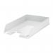 This picture features a stack of white letter trays from ACCO Brands Rexel Choices series, made from durable PP material and measuring 254x350x61mm. These trays are perfect for organizing standard A4-sized documents.