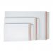 In this photo, you can see a stack of white board envelopes with a peel and seal closure. The envelopes are C5+ size, measuring 241x178mm. The backing is sturdy and board-like, providing extra protection for the contents inside. The sleek and clean design of these unbranded envelopes make them perfect for professional or personal use.