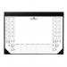 The photo shows a black plastic desk calendar from DURABLE, measuring 42.5 x 0.5 x 60 cm. The calendar is placed on top of a durable desk mat, providing a sleek and functional addition to any workspace. The mat has a smooth surface and a sturdy build, ensuring long-lasting use.